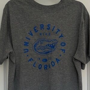 Nike Gators Gray Tee with Blue Logo - UF Gear - Football